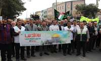 حضور پرشور کارکنان شبکه بهداشت و درمان بهارستان در راهپیمایی روز جهانی قدس 
