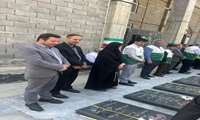 غبار روبی و عطرافشانی گلزار شهدا همزمان با هفته کرامت
